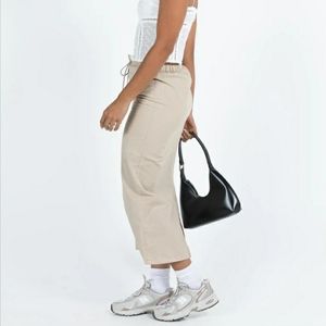 PRINCESS POLLY Tarrant Linen Blend Slit Beige  Midi Skirt NWT Size 6